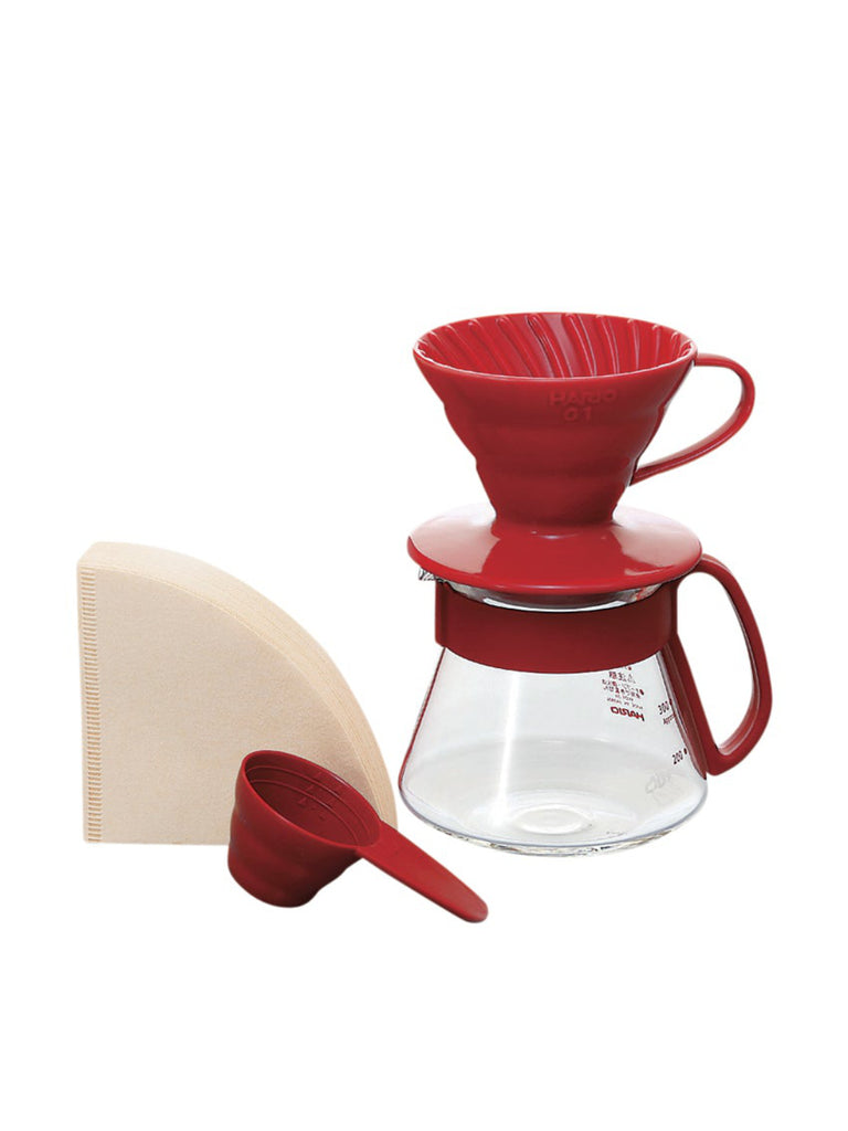 HARIO V60-01 Ceramic Dripper Set (Red) – Hario Canada