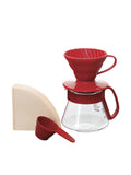 Photo of HARIO V60-01 Ceramic Dripper Set (Red) ( ) [ HARIO ] [ Coffee Kits ]